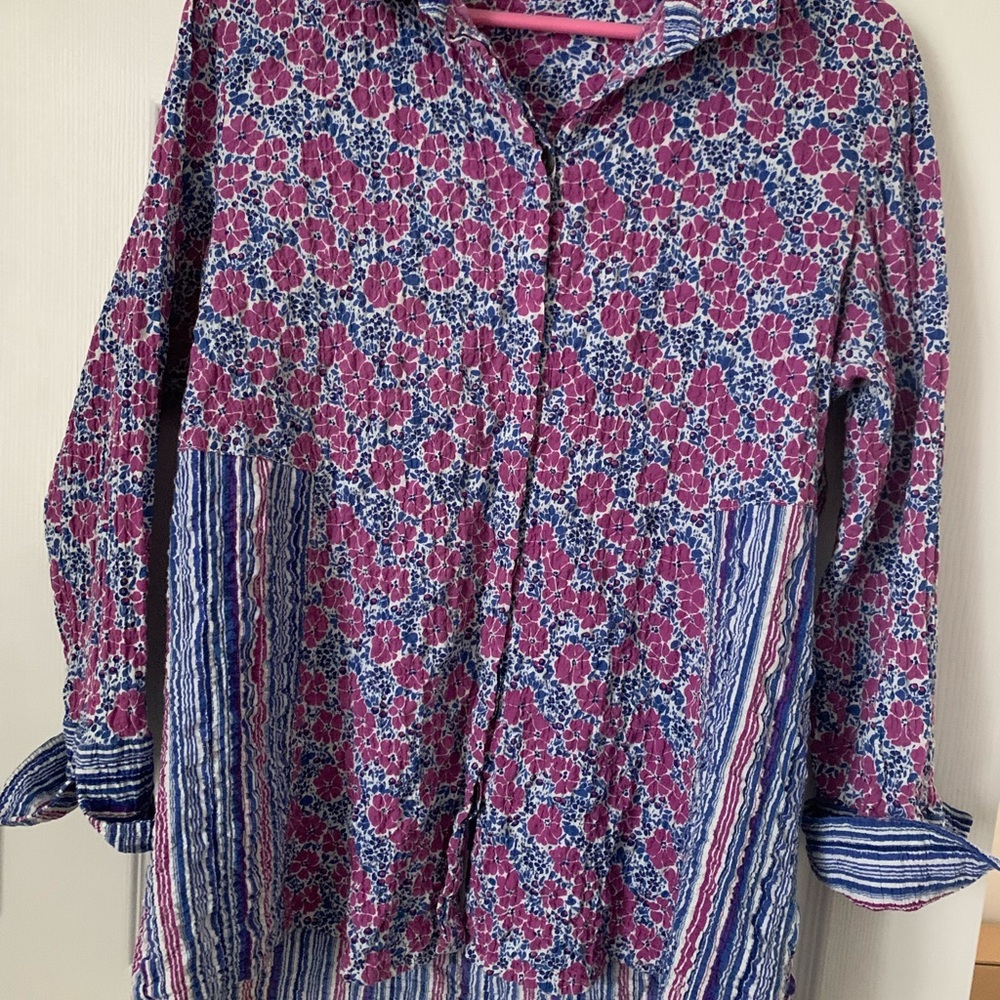 Habitat Pink and Blue Floral Button Down Shirt